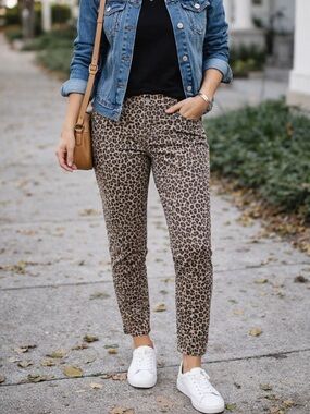 Knox Rose Animal‑Print Skinny Jeans – Size 8, Stretch, 26” Inseam